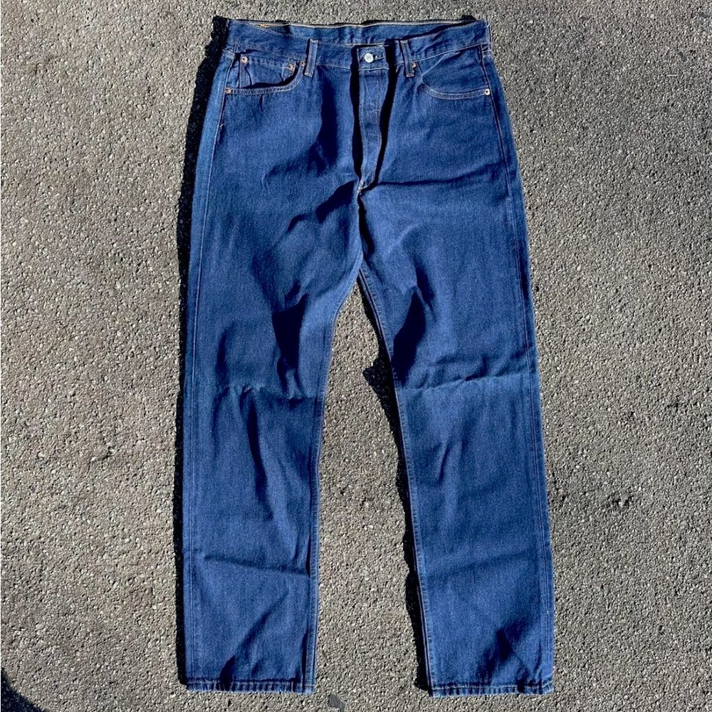 Vintage 90s 501 Dark Wash Straight Leg Levi’s 36x34 - Picture 3 of 5